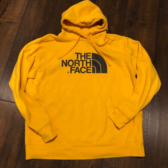 mustard north face hoodie